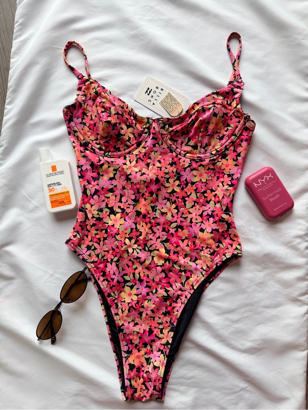 Floral Pink One-Piece Swimsuit with Underwire Support - Billabong